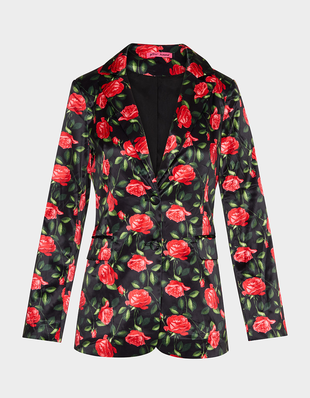 Betsey Johnson Discount - POWER BLOOM BLAZER/PANT BUNDLE Women's Rose Print Blazer and Pant Set
