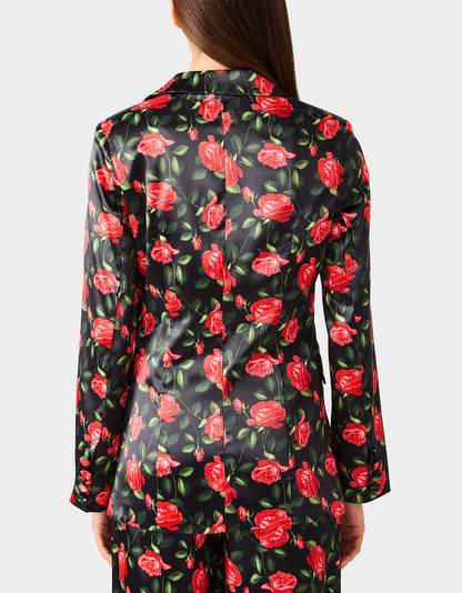 Betsey Johnson Discount - POWER BLOOM BLAZER/PANT BUNDLE Women's Rose Print Blazer and Pant Set
