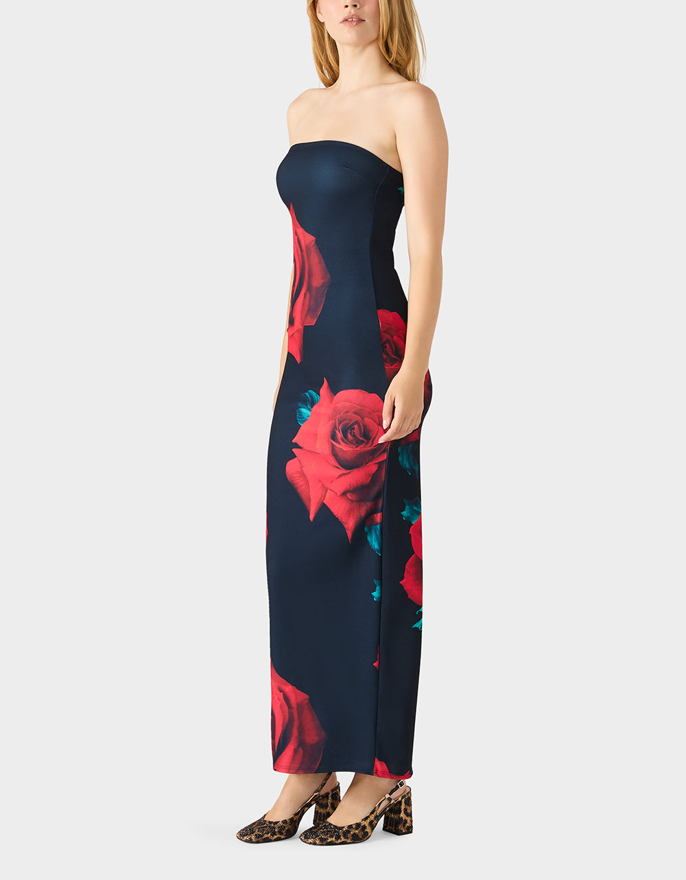 Betsey Johnson Hot Sale - ROSE REVERIE DRESS RED Women's Floral print Maxi Strapless Dress