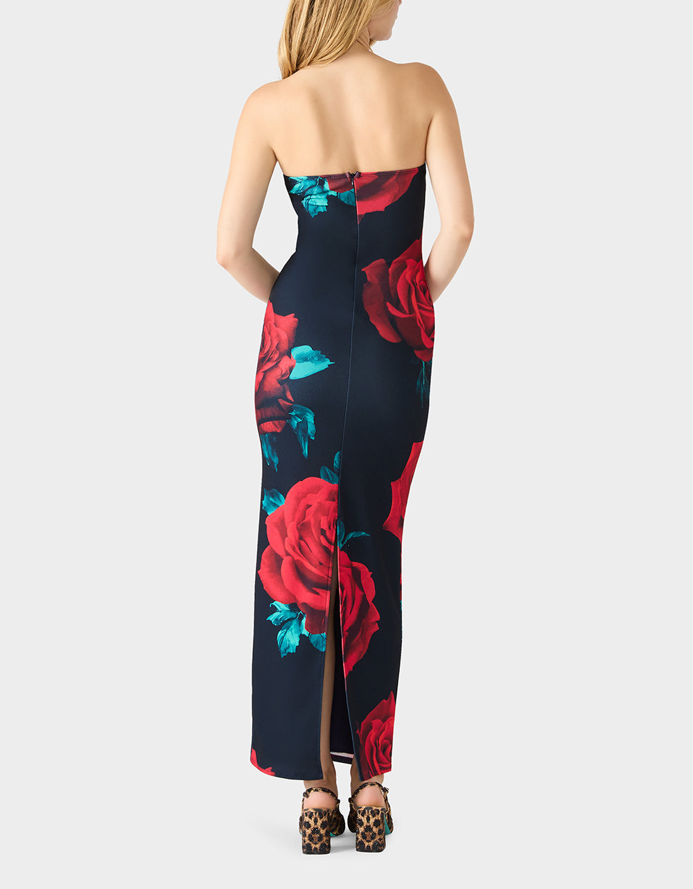 Betsey Johnson Hot Sale - ROSE REVERIE DRESS RED Women's Floral print Maxi Strapless Dress