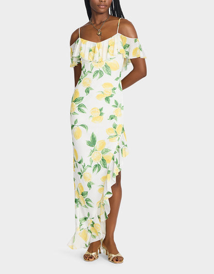 Betsey Johnson Best Price - LIMONCELLO NIGHTS DRESS LEMON Print Flowy Maxi Women's Dress