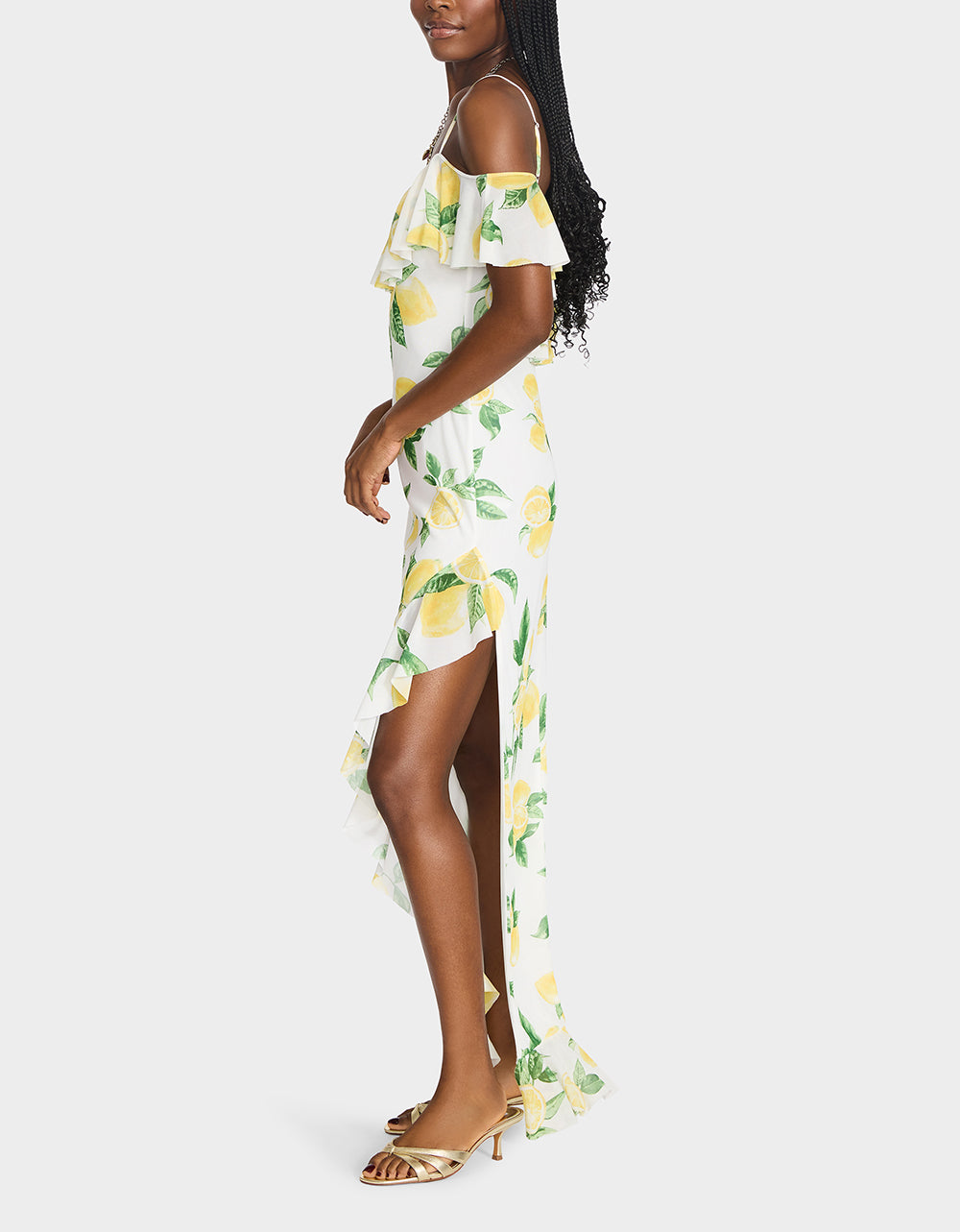 Betsey Johnson Best Price - LIMONCELLO NIGHTS DRESS LEMON Print Flowy Maxi Women's Dress