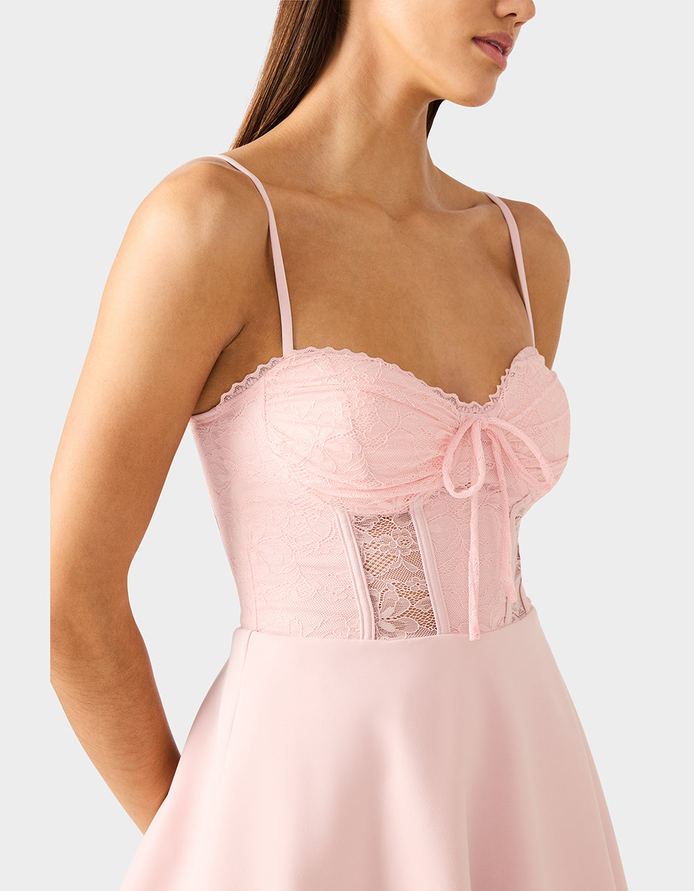 Betsey Johnson Trusted - BALLET ROSE DRESS LIGHT PINK Women's Pink Corset A-line Mini Dress