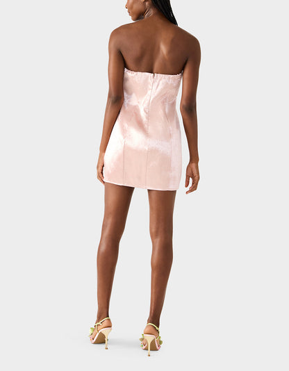 Betsey Johnson Latest - CONTOUR SPARKLE DRESS BLUSH Women's Pink Blush Rhinestone Strapless Mini Dress