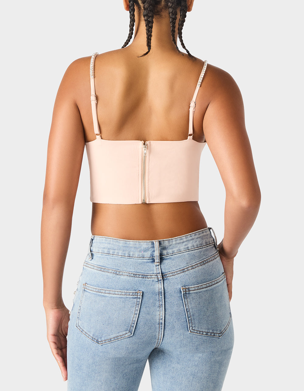 Betsey Johnson Best Seller - HEART BUSTIER BLUSH Women's Bustier Cropped Corset Bow Top