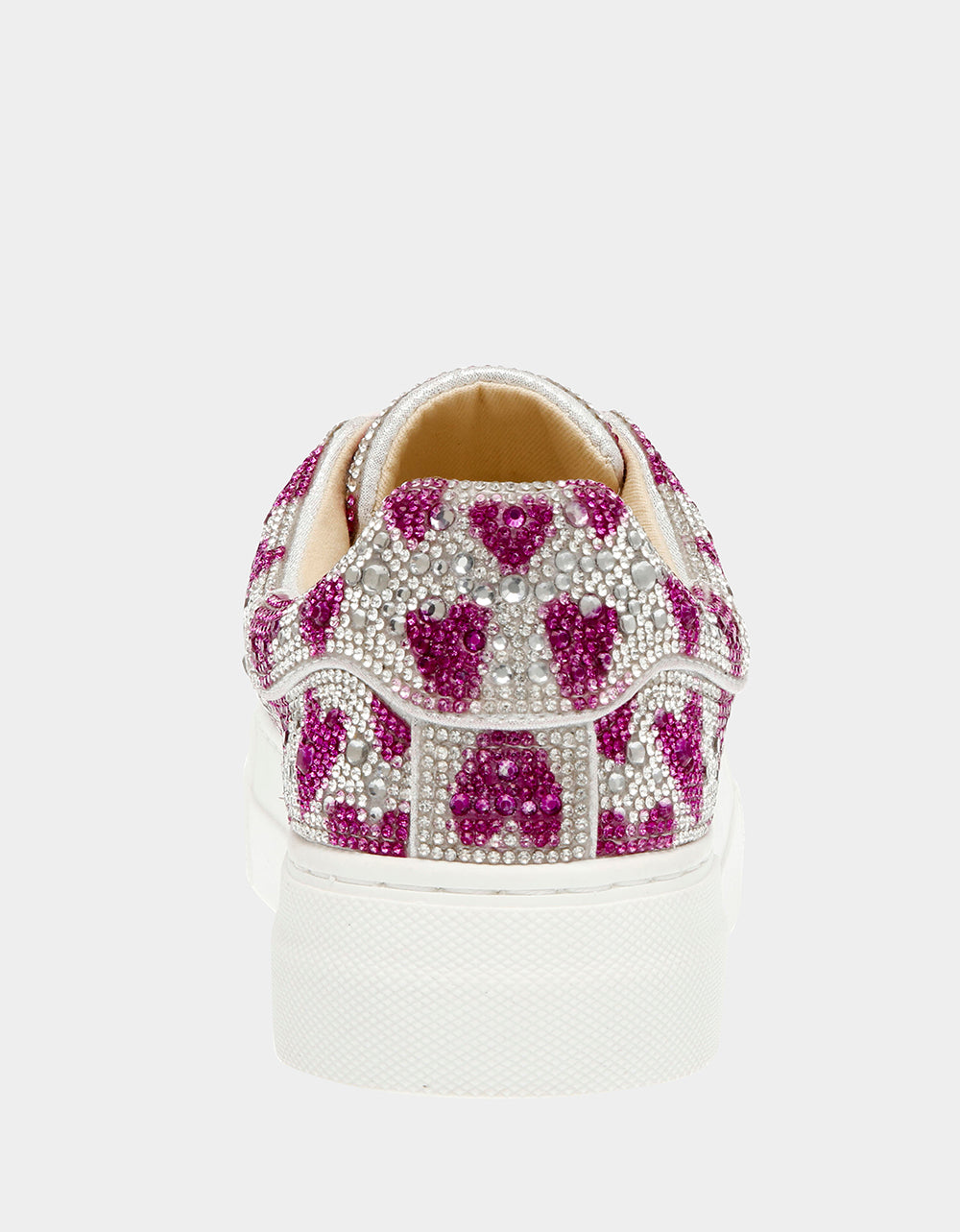 Betsey Johnson Great Value - SIDNY FUCHSIA HEARTS Rhinestone Sneaker