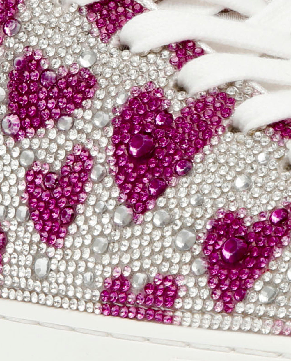 Betsey Johnson Great Value - SIDNY FUCHSIA HEARTS Rhinestone Sneaker