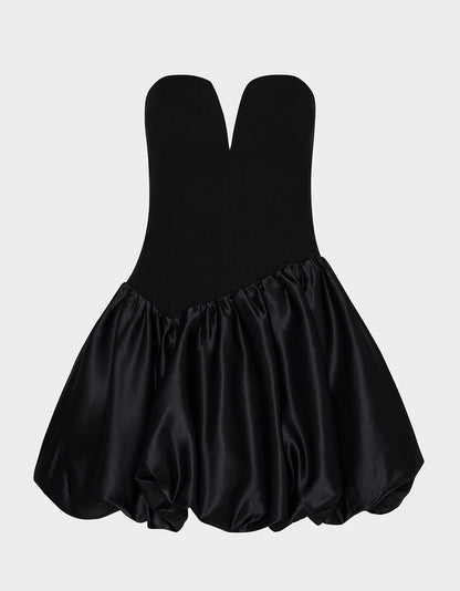 Betsey Johnson Hot Sale - BUBBLE SOIREE DRESS BLACK Women's Black Bubble Hem Strapless Mini Dress