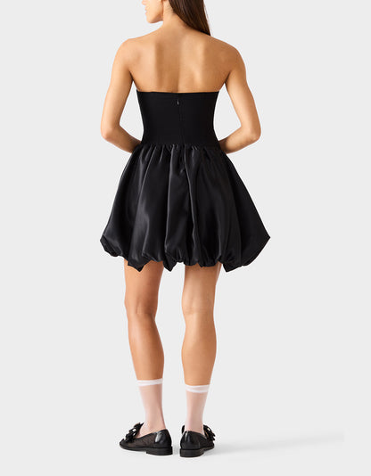 Betsey Johnson Hot Sale - BUBBLE SOIREE DRESS BLACK Women's Black Bubble Hem Strapless Mini Dress