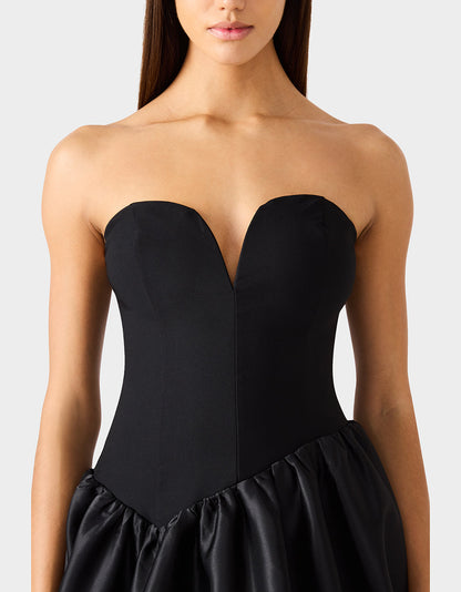 Betsey Johnson Hot Sale - BUBBLE SOIREE DRESS BLACK Women's Black Bubble Hem Strapless Mini Dress