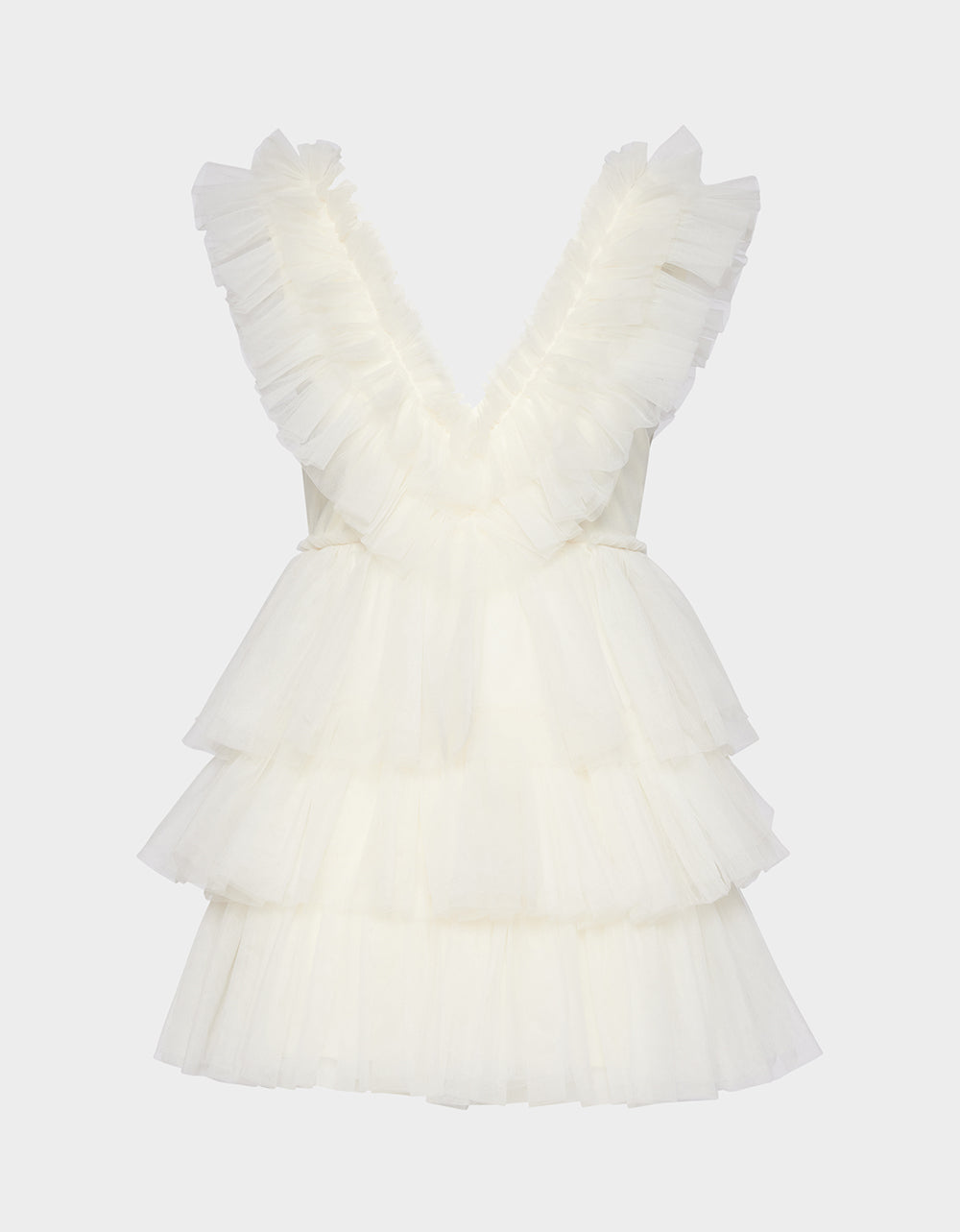 Betsey Johnson Special Offer - BETSEYS TIERED TULLE DRESS CREAM Mini Formal Women's Dress