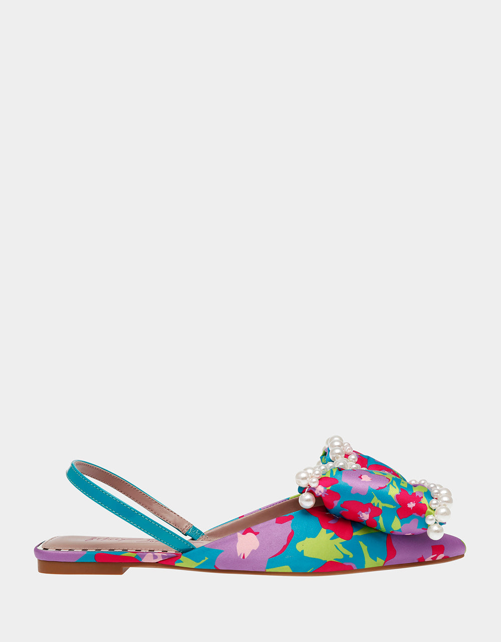 Betsey Johnson Exclusive - CAMILO TEAL MULTI Floral Slingback Flats