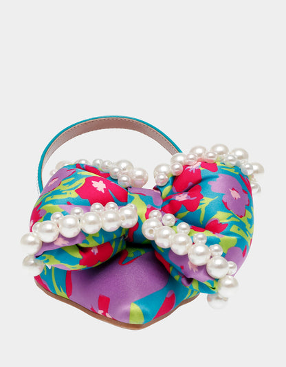 Betsey Johnson Exclusive - CAMILO TEAL MULTI Floral Slingback Flats