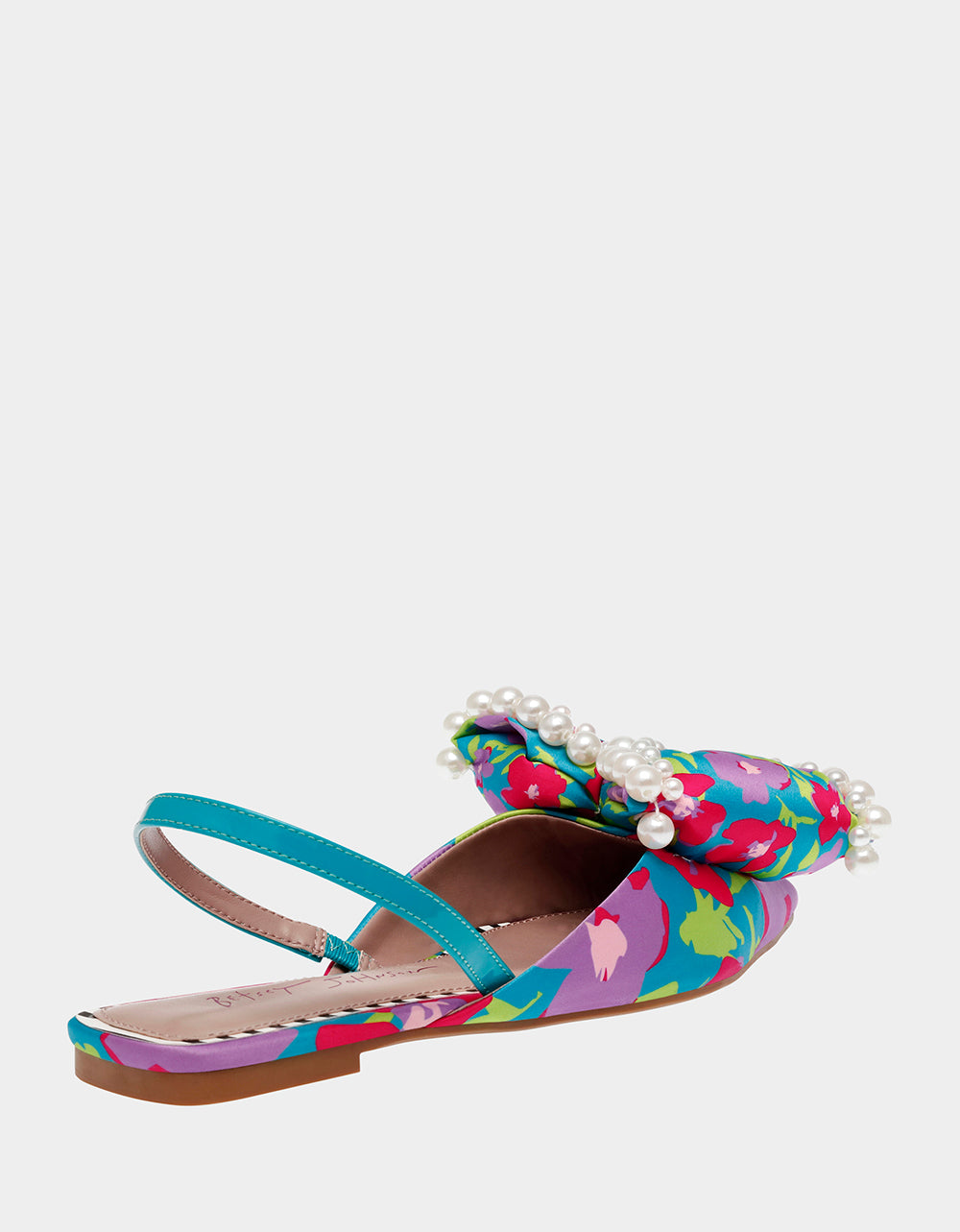 Betsey Johnson Exclusive - CAMILO TEAL MULTI Floral Slingback Flats