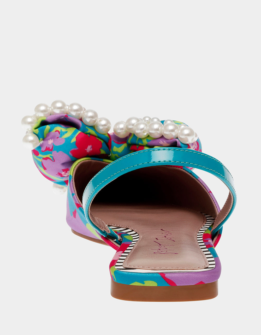 Betsey Johnson Exclusive - CAMILO TEAL MULTI Floral Slingback Flats