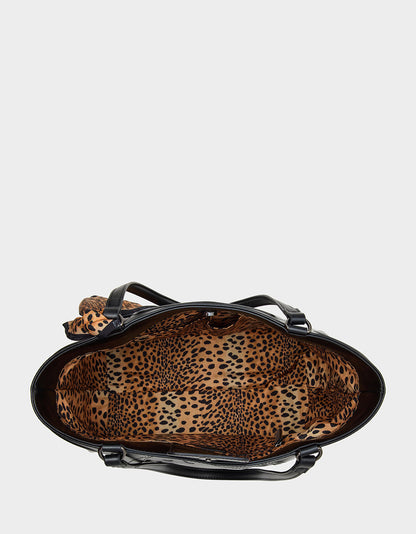 Betsey Johnson Classic - SKULLICIOUS TOTE WITH SCARF BLACK Women's Black Skull Tote Handbag