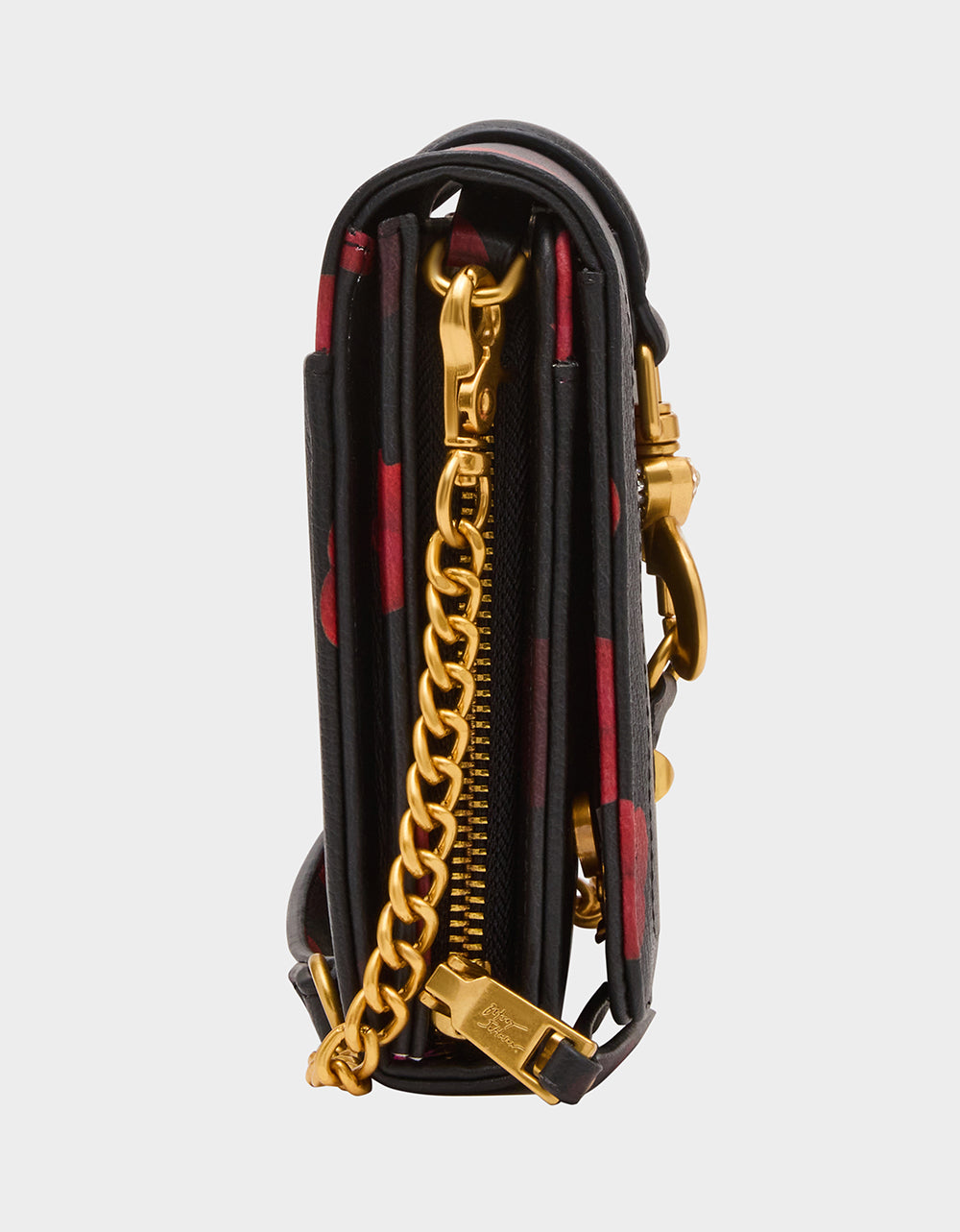 Betsey Johnson Hot Sale - KISSES WALLET ON CHAIN BLACK/MULTI Women's Valentine's Day Lip Kisses Wallet