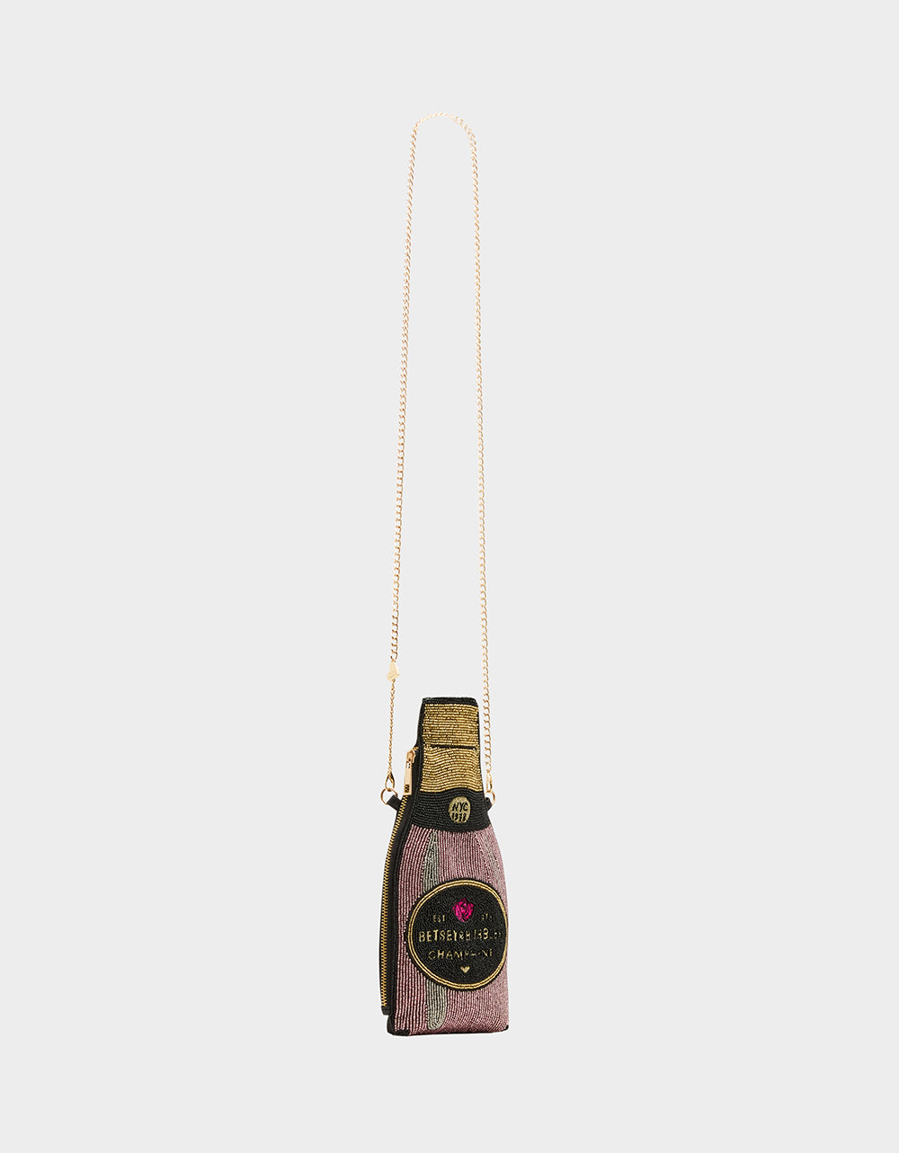 Betsey Johnson Discount - KITSCH BUBBLES SHOULDER BAG PINK Women's Valentine's Day Champagne Bubble Beaded Shoulder Handbag