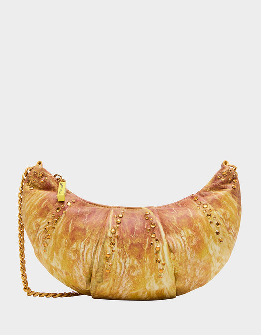 Betsey Johnson Hot Sale - KITSCH RISE + SHINE SHOULDER BAG TAN Women's Kitsch Croissant Handbag
