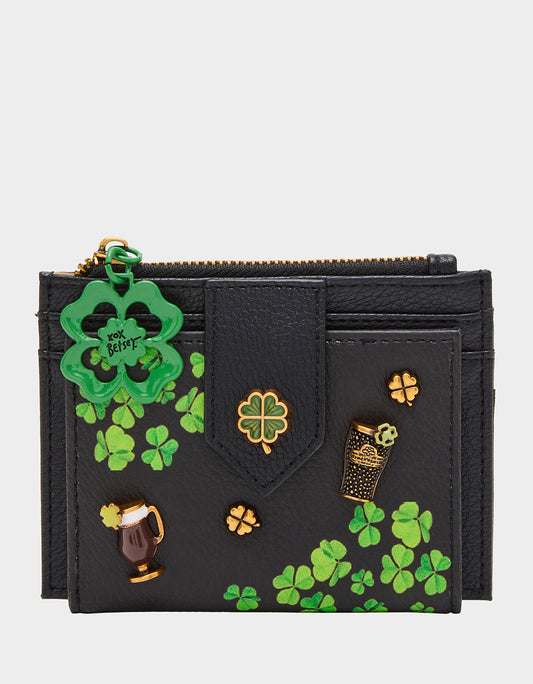 Betsey Johnson Discount - BLARNEY WALLET BLACK/MULTI Women's St.Patrick's Day Clover Wallet