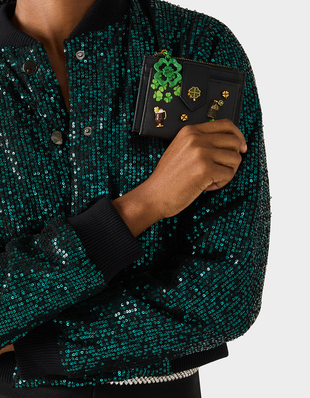 Betsey Johnson Discount - BLARNEY WALLET BLACK/MULTI Women's St.Patrick's Day Clover Wallet