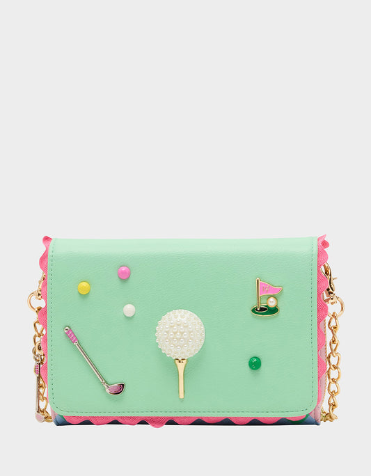 Betsey Johnson Latest - GONE CLUBBING WALLET ON CHAIN MULTI Golf Crossbody Women's Wallet Handbag