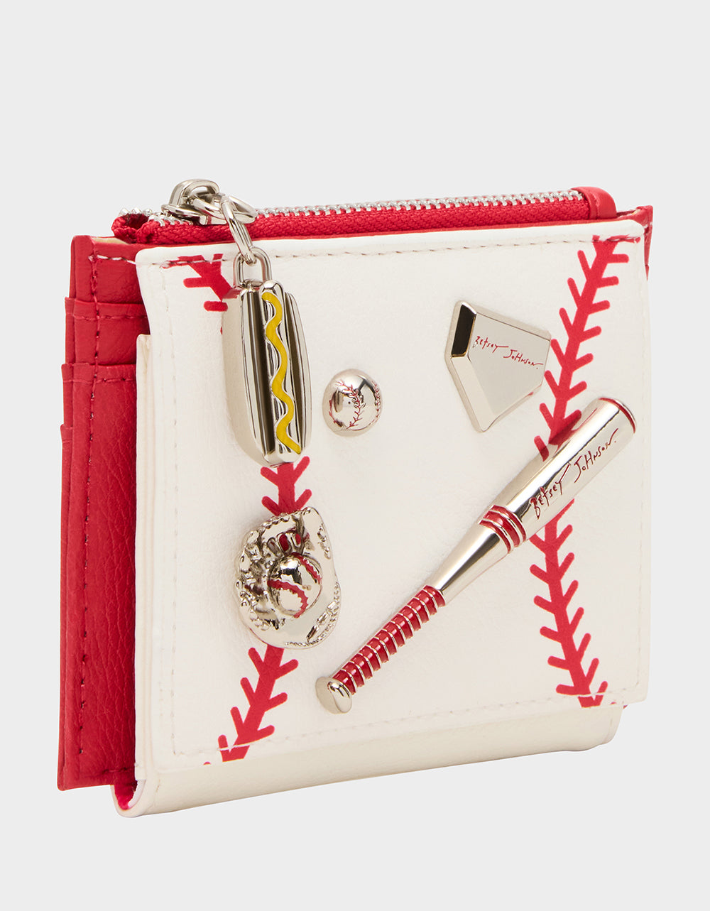 Betsey Johnson Special Offer - PLAYING THE FIELD WALLET CREAM Bifold Baseball Women's Wallet