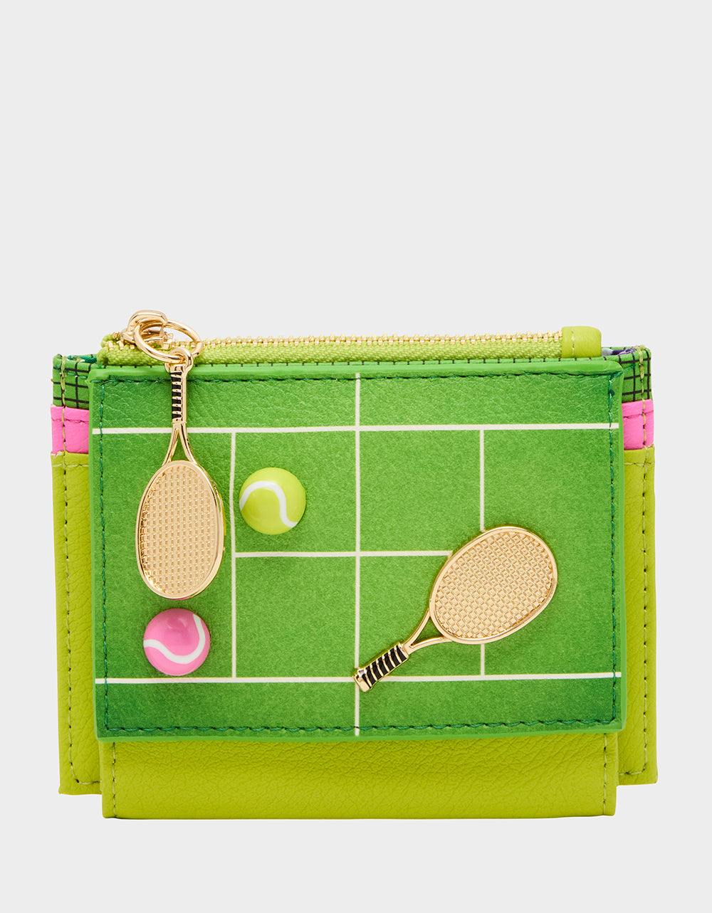 Betsey Johnson Hot Sale - NET WORTH WALLET GREEN Bifold Tennis Women's Wallet