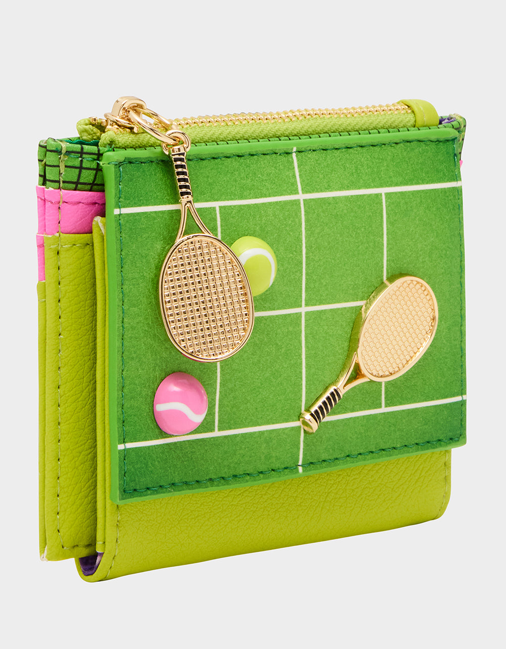 Betsey Johnson Hot Sale - NET WORTH WALLET GREEN Bifold Tennis Women's Wallet