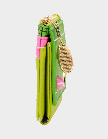 Betsey Johnson Hot Sale - NET WORTH WALLET GREEN Bifold Tennis Women's Wallet