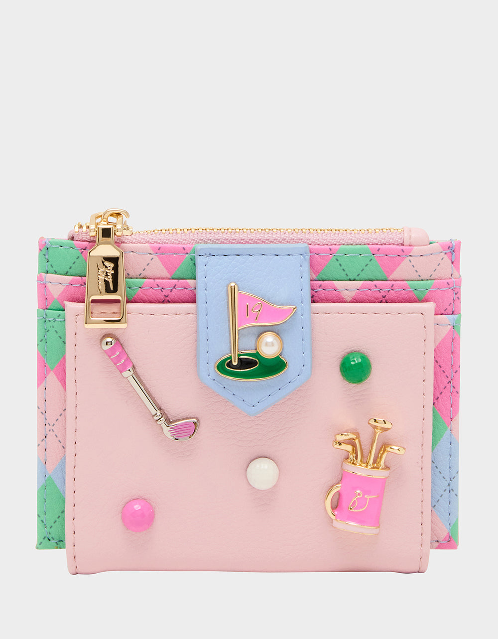 Betsey Johnson Essential - 19TH HOLE WALLET PINK MULTI Bifold Golf Women's Wallet