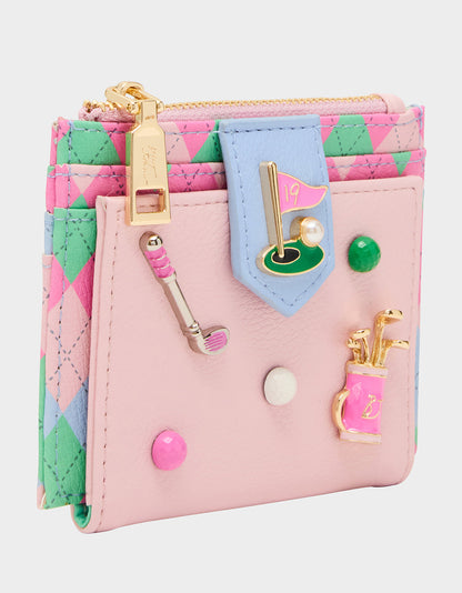 Betsey Johnson Essential - 19TH HOLE WALLET PINK MULTI Bifold Golf Women's Wallet