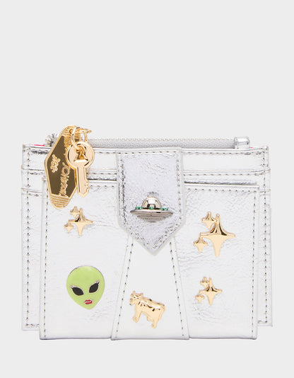 Betsey Johnson Trusted - OUT OF THIS WORLD BUNDLE Women's Rhinestone Alien Crossbody Handbag and Wallet Set