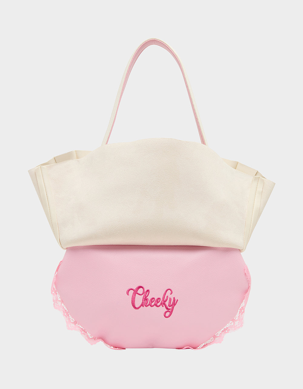 Betsey Johnson Premium - I SEE LONDON, I SEE FRANCE CREAM Women's Kitsch Shoulder Bag Ruffles Handbag