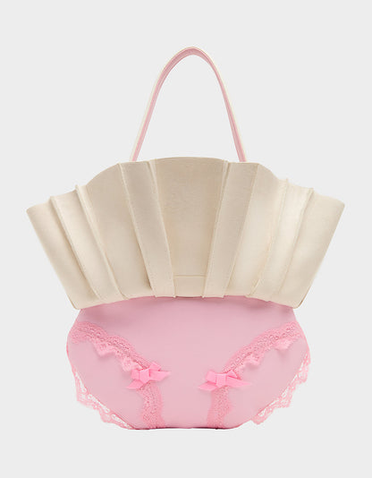 Betsey Johnson Premium - I SEE LONDON, I SEE FRANCE CREAM Women's Kitsch Shoulder Bag Ruffles Handbag
