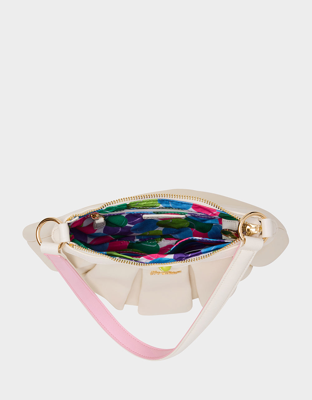 Betsey Johnson Premium - I SEE LONDON, I SEE FRANCE CREAM Women's Kitsch Shoulder Bag Ruffles Handbag