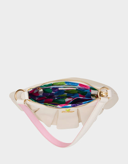 Betsey Johnson Premium - I SEE LONDON, I SEE FRANCE CREAM Women's Kitsch Shoulder Bag Ruffles Handbag