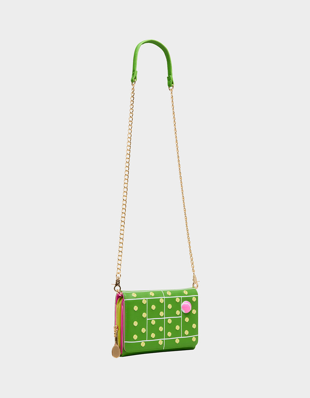 Betsey Johnson Essential - NET WORTH WALLET ON CHAIN GREEN Women's Tennis Wallet Crossbody Handbag