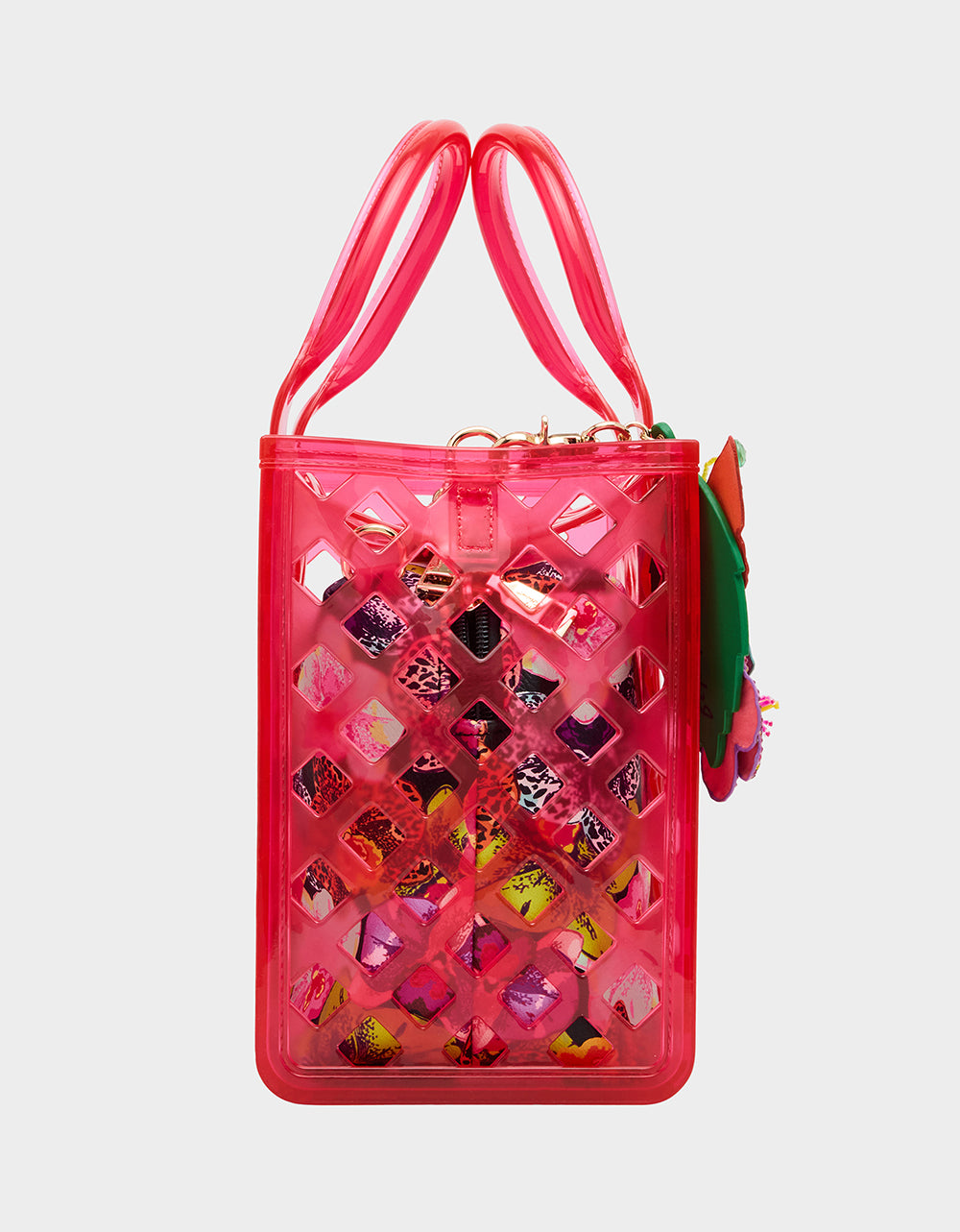 Betsey Johnson Exclusive - JAMMIN CLEAR SATCHEL PINK Women's Tote Crossbody Handbag
