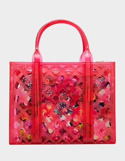 Betsey Johnson Exclusive - JAMMIN CLEAR SATCHEL PINK Women's Tote Crossbody Handbag