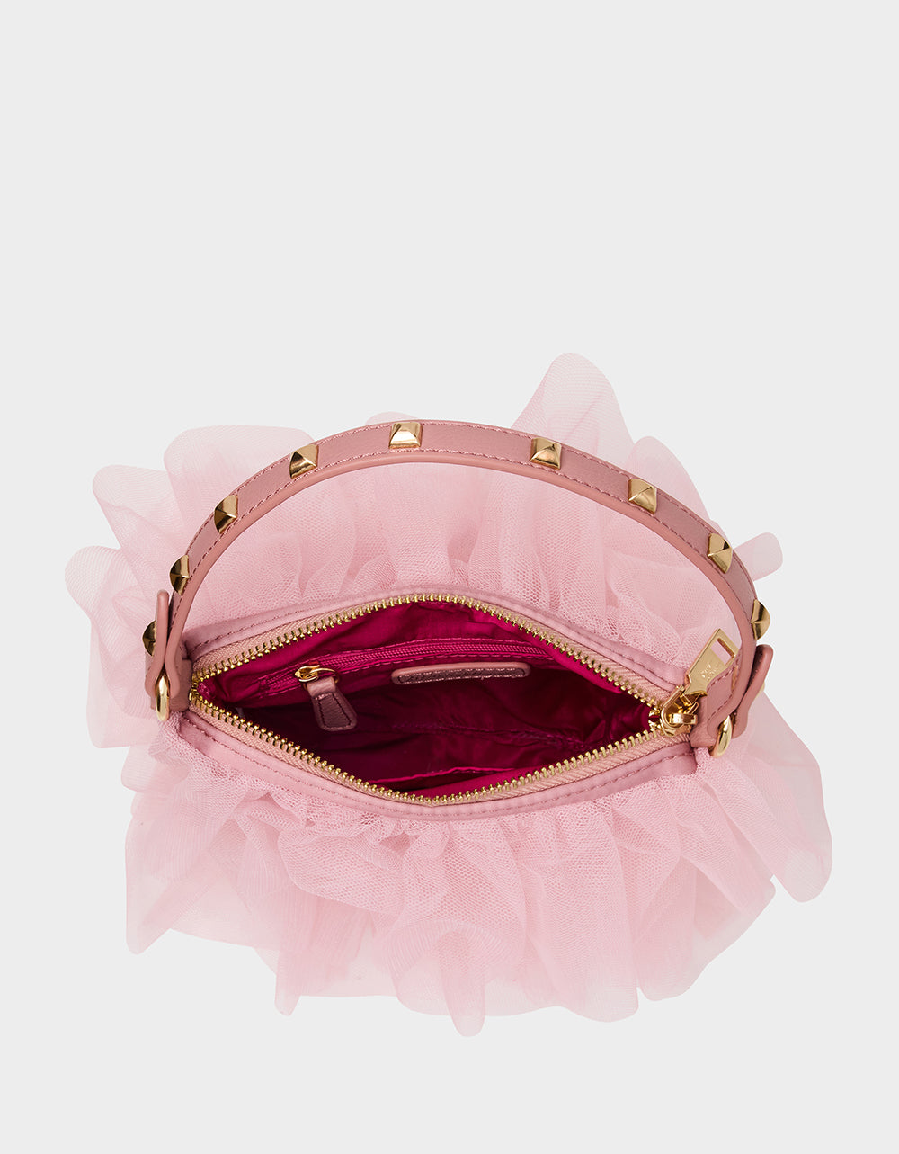 Betsey Johnson Great Value - TUTU PRETTY PINK Women's Studded Shoulder Strap Tulle Crossbody Handbag