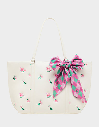Betsey Johnson Everyday - ROSEBUD TOTE CREAM Flowers Bow Women's Tote Handbag