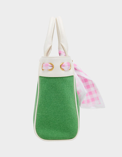 Betsey Johnson Quality - TALK BIRDIE TO ME SATCHEL GREEN Golf-Themed Scarf Detail Women's Satchel Handbag