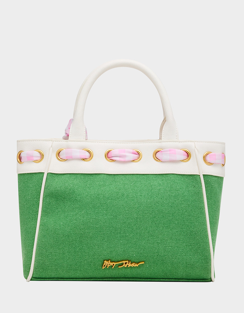 Betsey Johnson Quality - TALK BIRDIE TO ME SATCHEL GREEN Golf-Themed Scarf Detail Women's Satchel Handbag