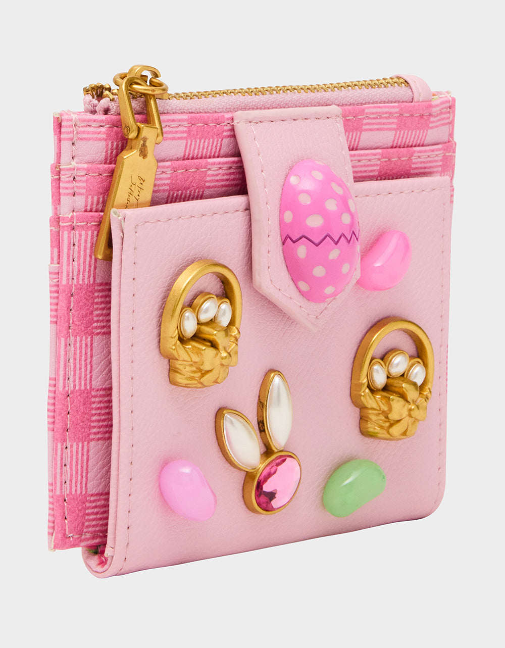 Betsey Johnson Deals - A TISKET A TASKET WALLET PINK MULTI Bifold Easter Women's Wallet