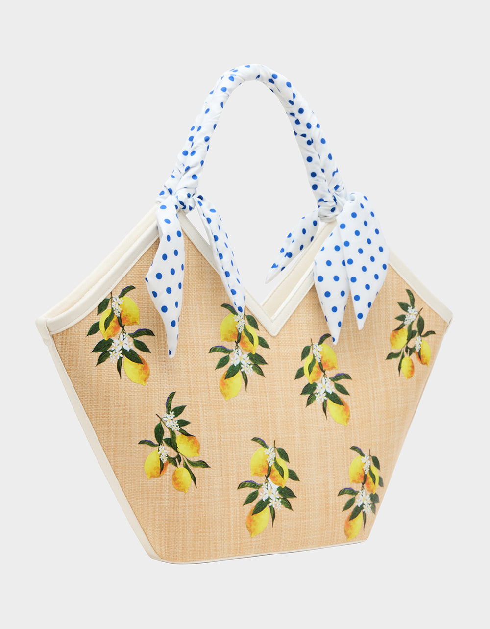 Betsey Johnson Discount - DON'T BE TARTY TOTE NATURAL Lemon Scarf Women's Tote Handbag