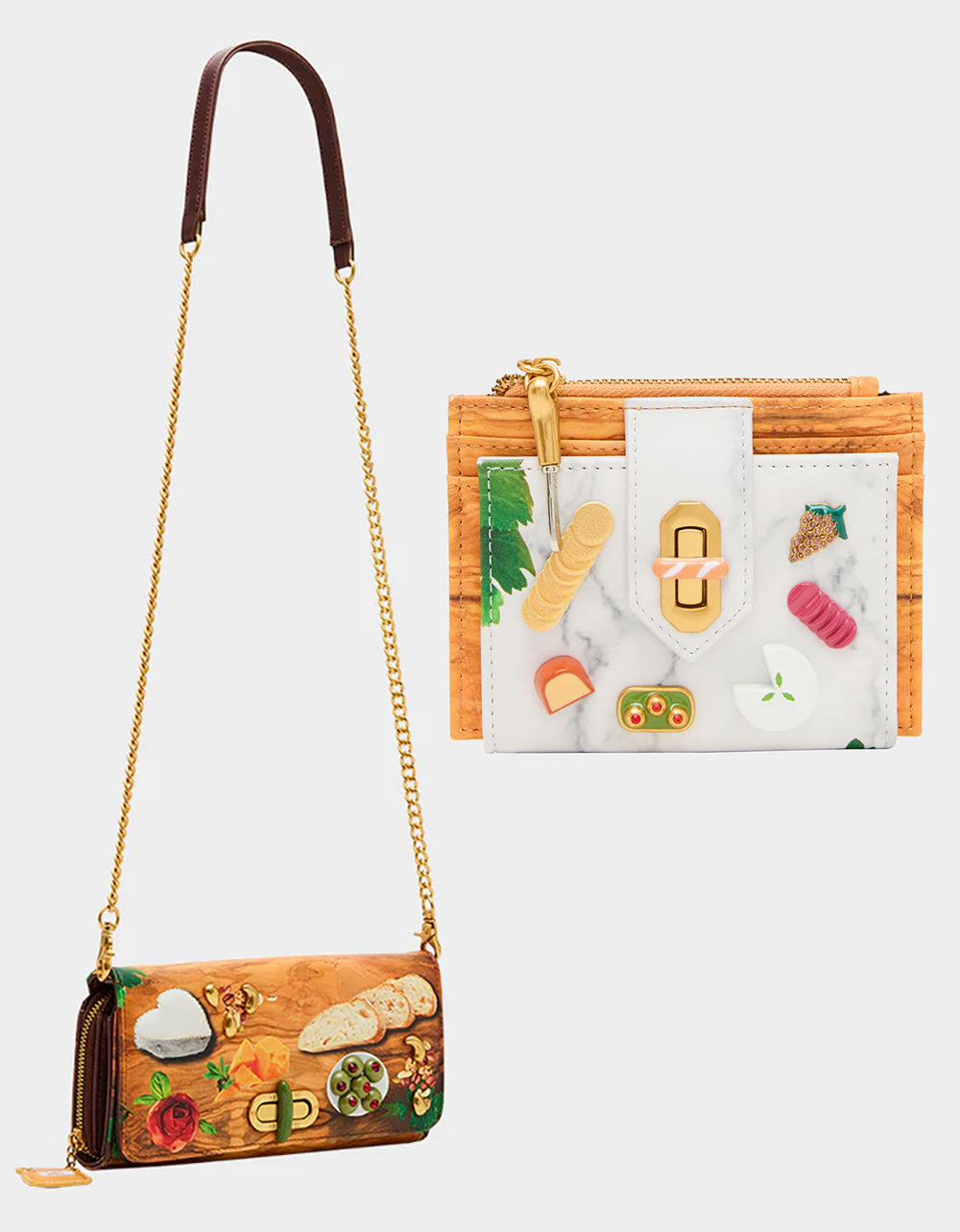 Betsey Johnson Everyday - CHAR-CUTE-ERIE FOODIE BUNDLE Women's Charcuterie Wallet and Wallet on Chain Set