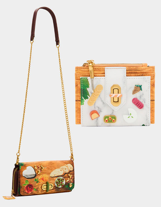 Betsey Johnson Everyday - CHAR-CUTE-ERIE FOODIE BUNDLE Women's Charcuterie Wallet and Wallet on Chain Set