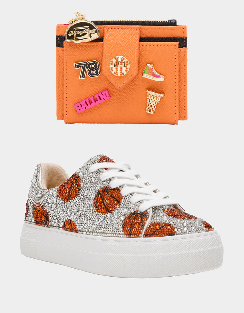Betsey Johnson Featured - THE SLAM DUNK BUNDLE Women's Rhinestone Basketball Sneaker and Wallet Set