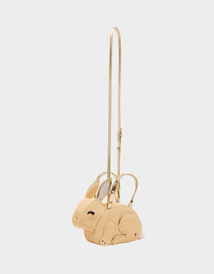 Betsey Johnson Exclusive - HIP-HOP HANDBAG NATURAL Raffia Bunny-Shaped Easter Handbag